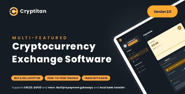 Cryptitan v2.3.1 – Crypto Multi-featured Exchange with ERC20 & BEP20 Crypto Support – Giftcard Marketplace